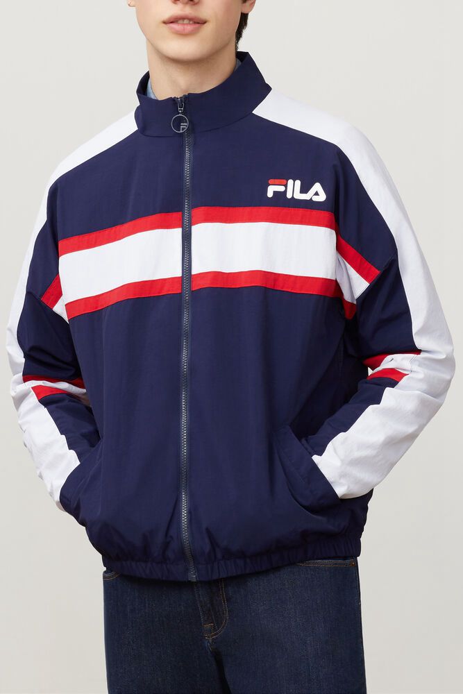 Fila Jakke Herre Mørkeblå/Hvide/Rød Carter Woven WVU-972083